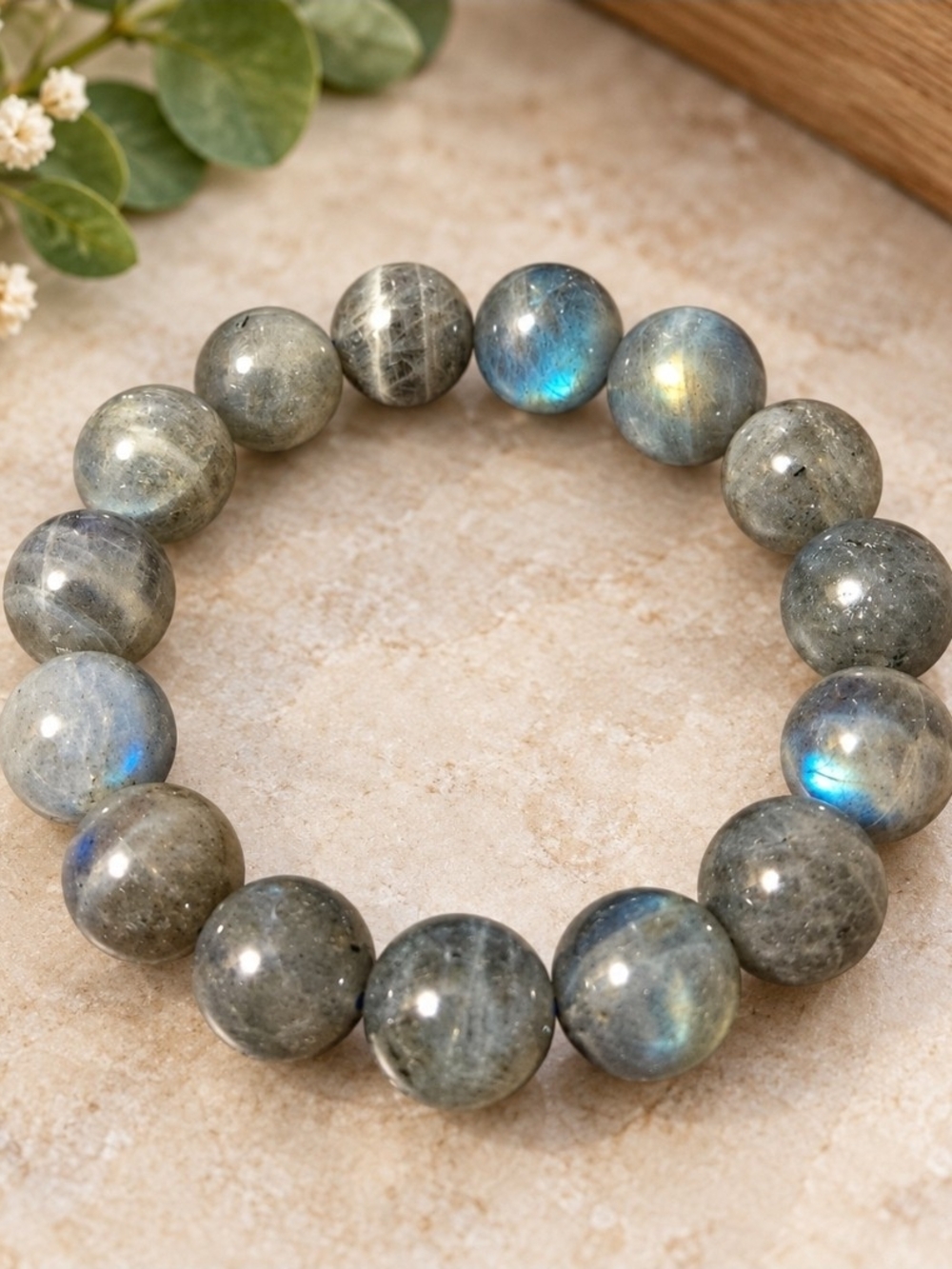 Labradorite Beaded Stretch Bracelet